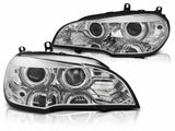 LED Scheinwerfer Set mit Angel Eyes für Tuning und Ersatz für BMW X5 E70