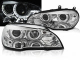 3D Angel Eyes Xenon Scheinwerfer Set Chrom für BMW X5 E70 2007-2010 AFS True DRL