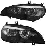 Xenon Scheinwerfer Set Angel Eyes für BMW X5 E70 2007–2010 Schwarz+Kurvenlicht