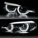 Xenon Scheinwerfer Set Angel Eyes für BMW X5 E70 2007–2010 Schwarz+Kurvenlicht