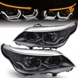 3D Angel Eyes Scheinwerfer Set Schwarz für BMW 5er E60 E61 2003-2007 - CR Tuning