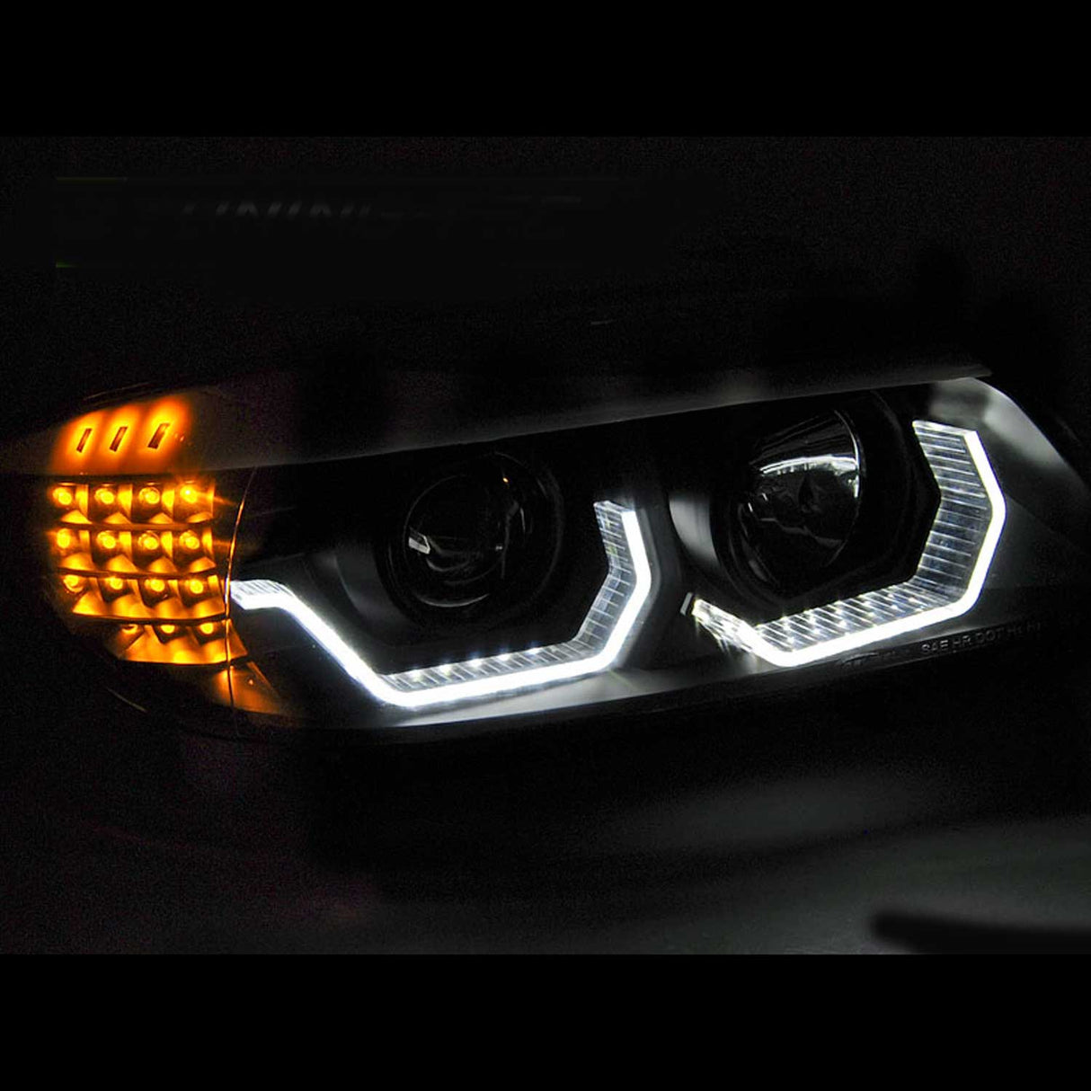 LED Angel Eyes Scheinwerfer Set 3D schwarz für BMW E90/E91 03/2005-08/2008