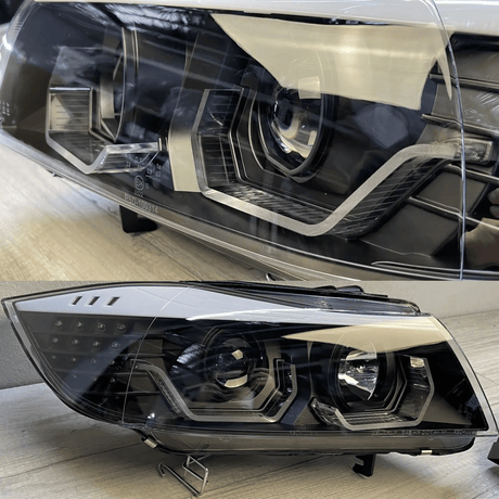 3D Angel Eyes LED Scheinwerfer Set Schwarz für BMW 3er E90 E91 Limousine & Kombi 2005–2008 - CR Tuning