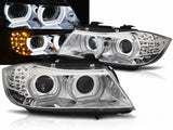 3D Angel Eyes Xenon Scheinwerfer Set Chrom für BMW 3er E90 E91 mit LED Tagfahrlicht AFS kompatibel