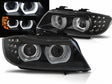 Scheinwerfer Set schwarz mit LED Blinker für BMW 3er E90 E91 Angel Eyes Xenon