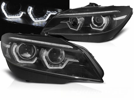 Scheinwerfer Set Schwarz mit LED DRL dynamischem Blinker AFS für BMW Z4 E89 Angel Eyes