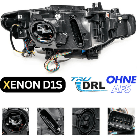 Xenon D1S Scheinwerfer Rückseite mit Kabeln und Anschlüssen, TRU DRL OHNE AFS