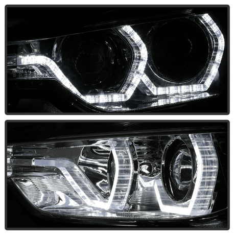 LED Scheinwerfer mit Tagfahrlicht für BMW E90 E91, Klarglas mit weißem Standlicht