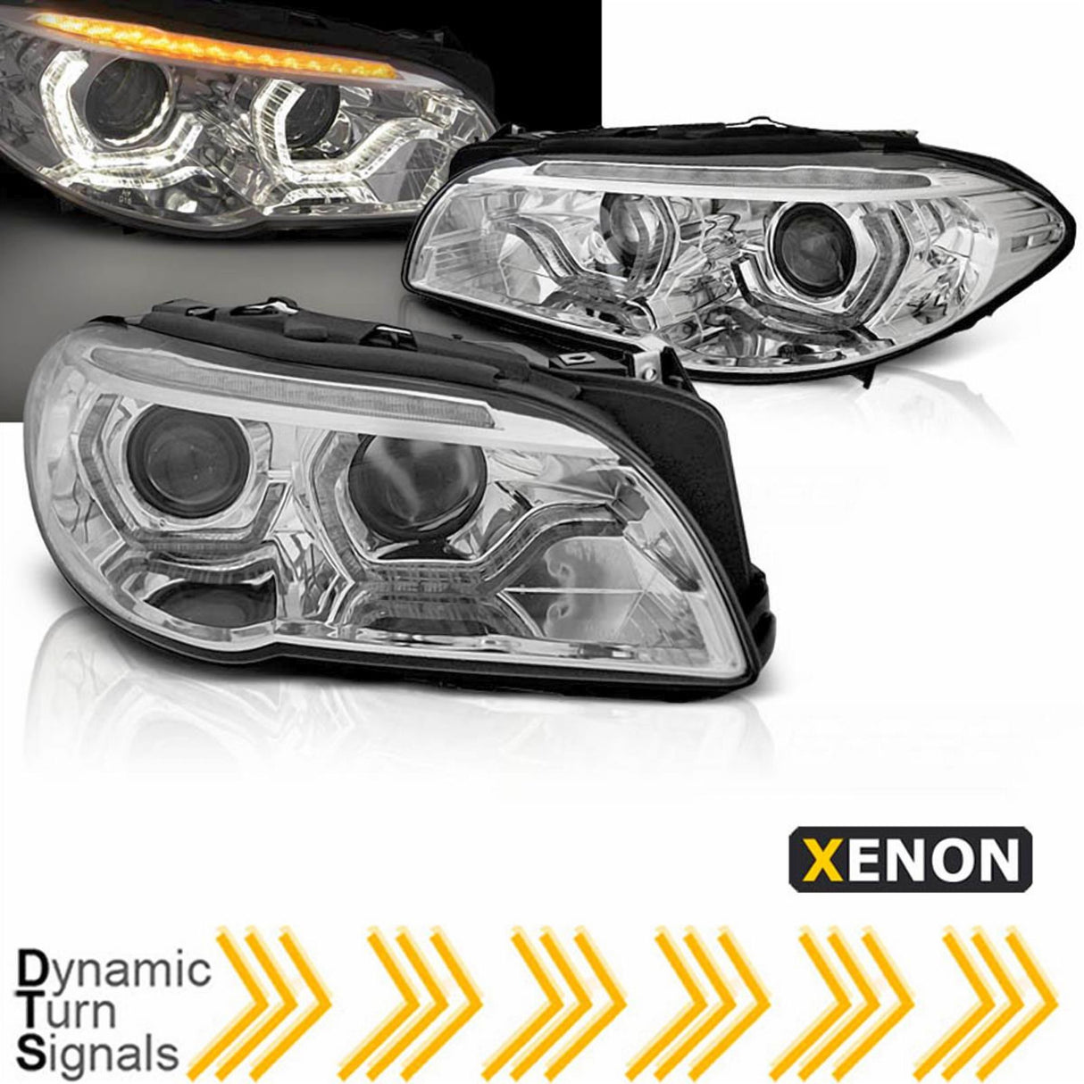 Bi Xenon Scheinwerfer für BMW F10 F11 5er chrom 2010-2013 mit dynamischem Blinker