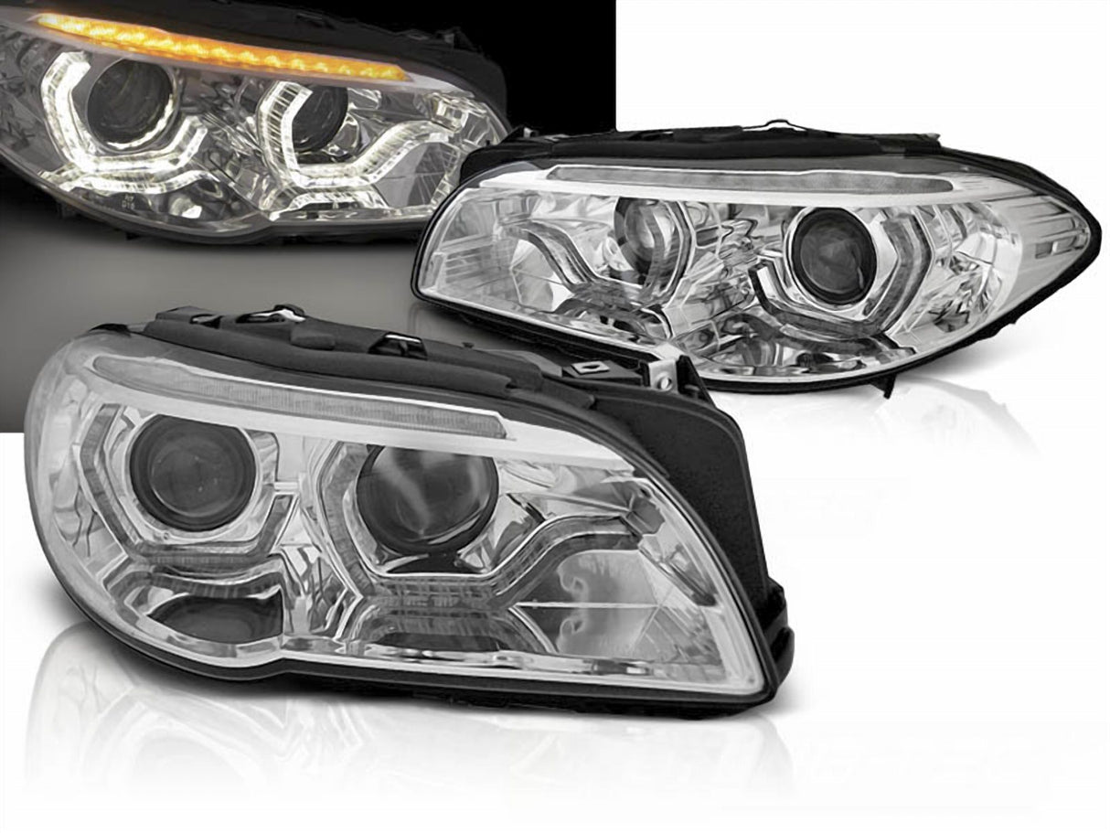 LED Scheinwerfer für BMW E90 E91 mit Tagfahrlicht und Klarglasoptik, Tuning Scheinwerfer