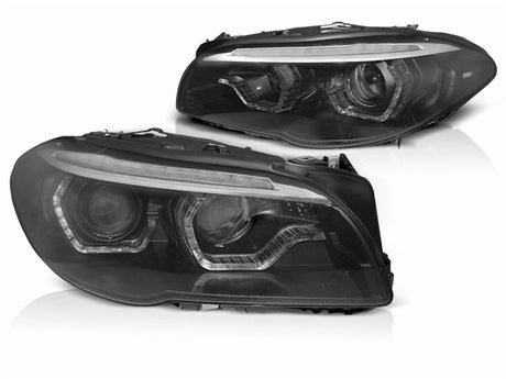 LED Scheinwerfer schwarz mit Tagfahrlicht für Tuning und Ersatz für BMW E60 E61