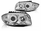 LED Scheinwerfer für BMW 1er E87 E81 E82 E88 mit Ringlicht und Klarglasoptik