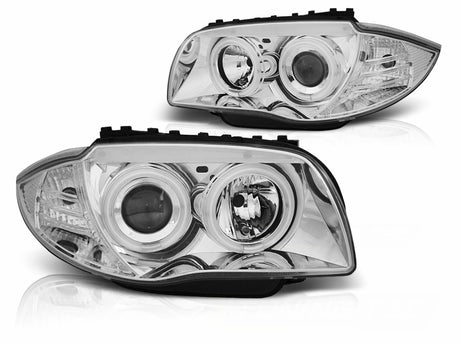 CCFL Angel Eyes Scheinwerfer Set Chrom für BMW 1er E87 E81 E82 E88 2004–2011 - CR Tuning