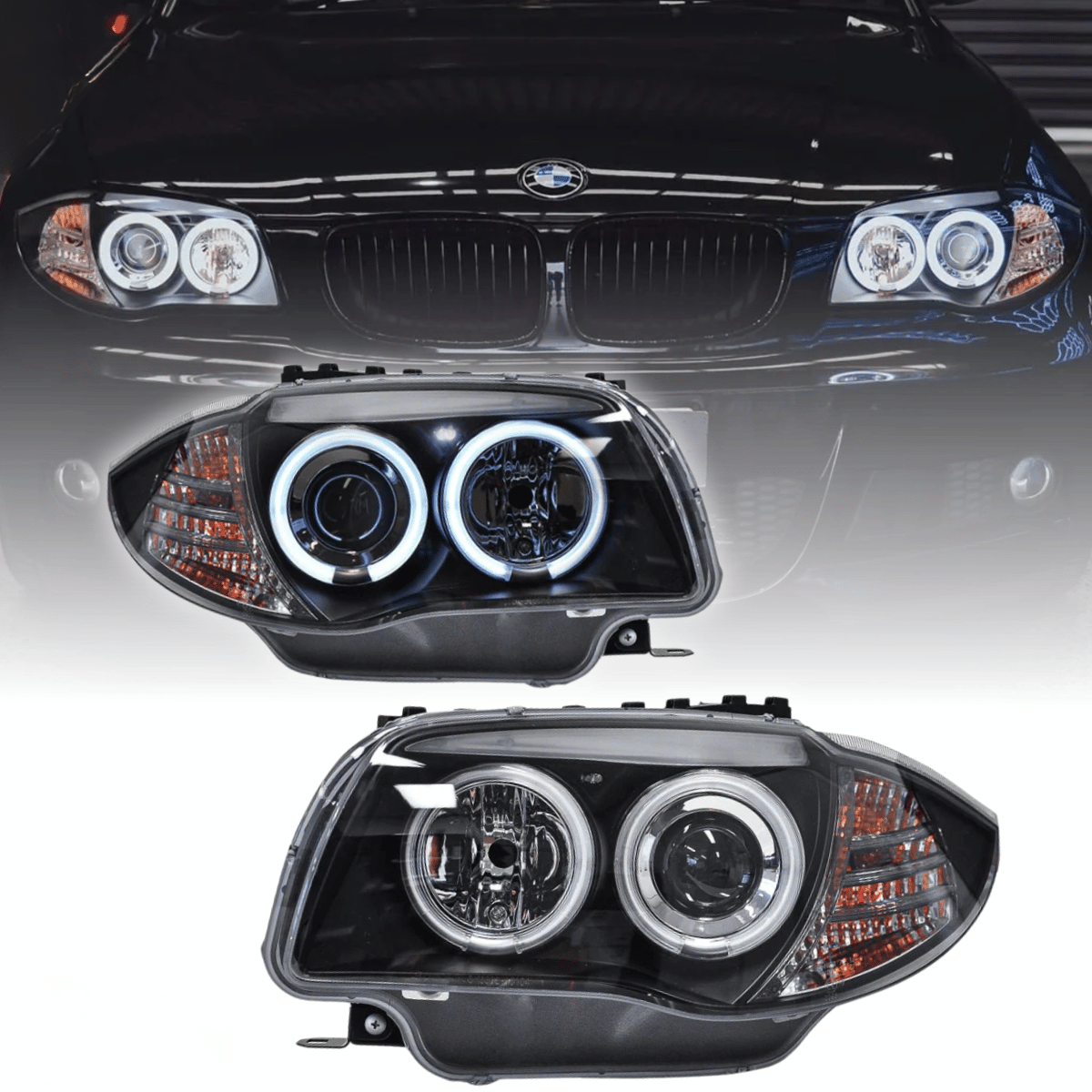 CCFL LED Angel Eyes Scheinwerfer Set für BMW 1er E87 E81 E82 E88 2004-2011 - CR Tuning