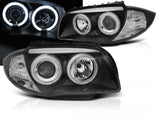 CCFL Angel Eyes Scheinwerfer für BMW 1er E87/81 2004-2011 schwarz