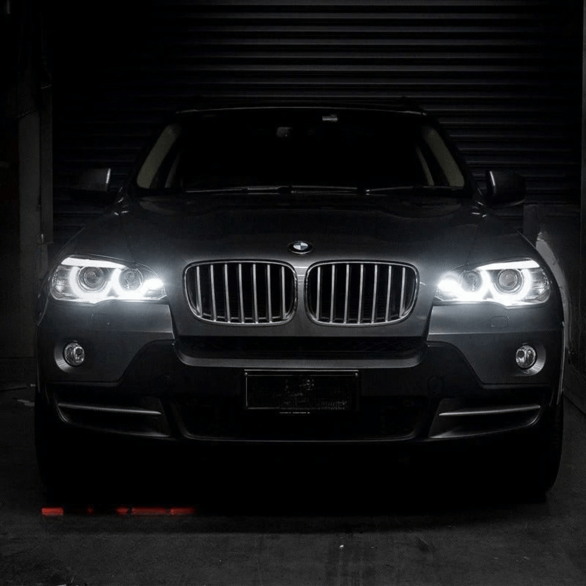 Angel Eyes LED Scheinwerfer Set Schwarz für BMW X5 E70 2007–2013 ohne AFS