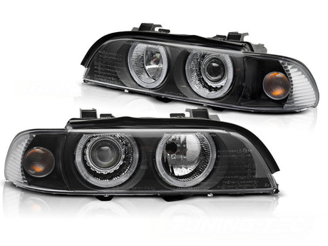 Angel Eyes Xenon Scheinwerfer Set Schwarz BMW 5er E39 LCI Limousine Touring CR-Tuning