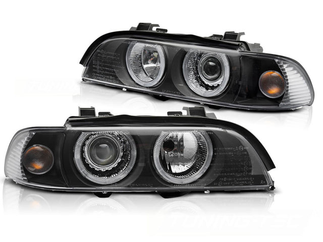 Angel Eyes Xenon Scheinwerfer Set Schwarz BMW 5er E39 LCI Limousine Touring CR-Tuning