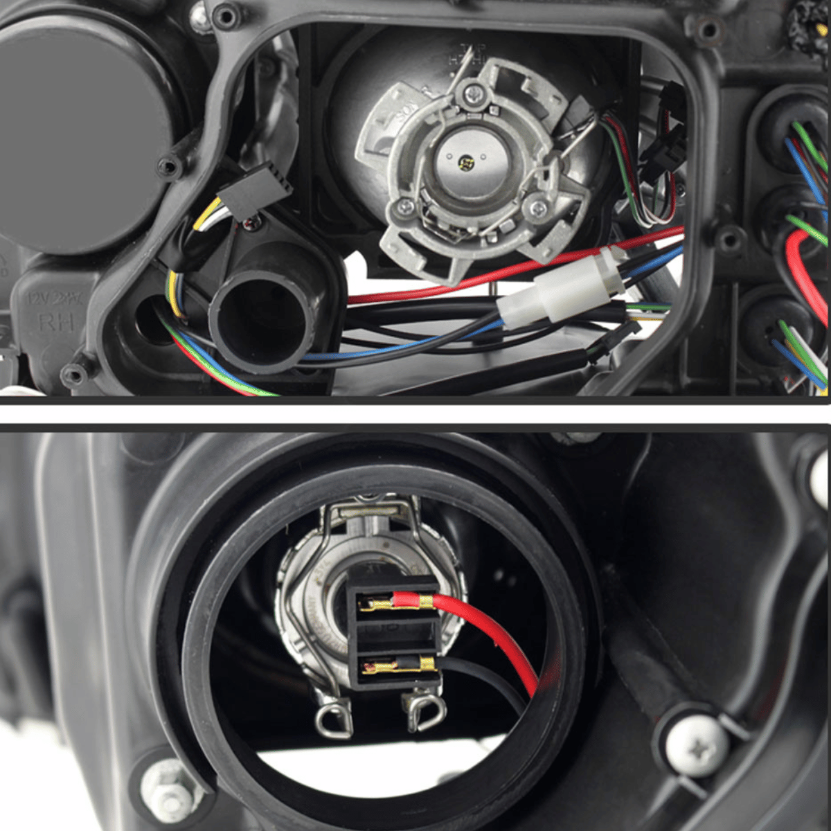 Angel Eyes Xenon Scheinwerfer Set Schwarz für BMW 5er E60 E61 Baujahr 2005–2007 mit LED Blinkern