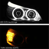 Angel Eyes Scheinwerfer Set CCFL schwarz LED für BMW E60/E61 2003-2007 mit Tagfahrlicht
