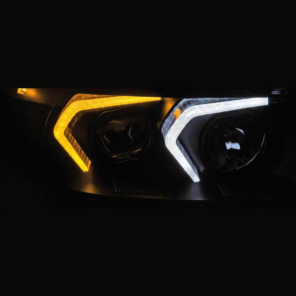 LED Angel Eyes Scheinwerfer Set 3D schwarz für BMW E90/E91 03/2005-08/2008