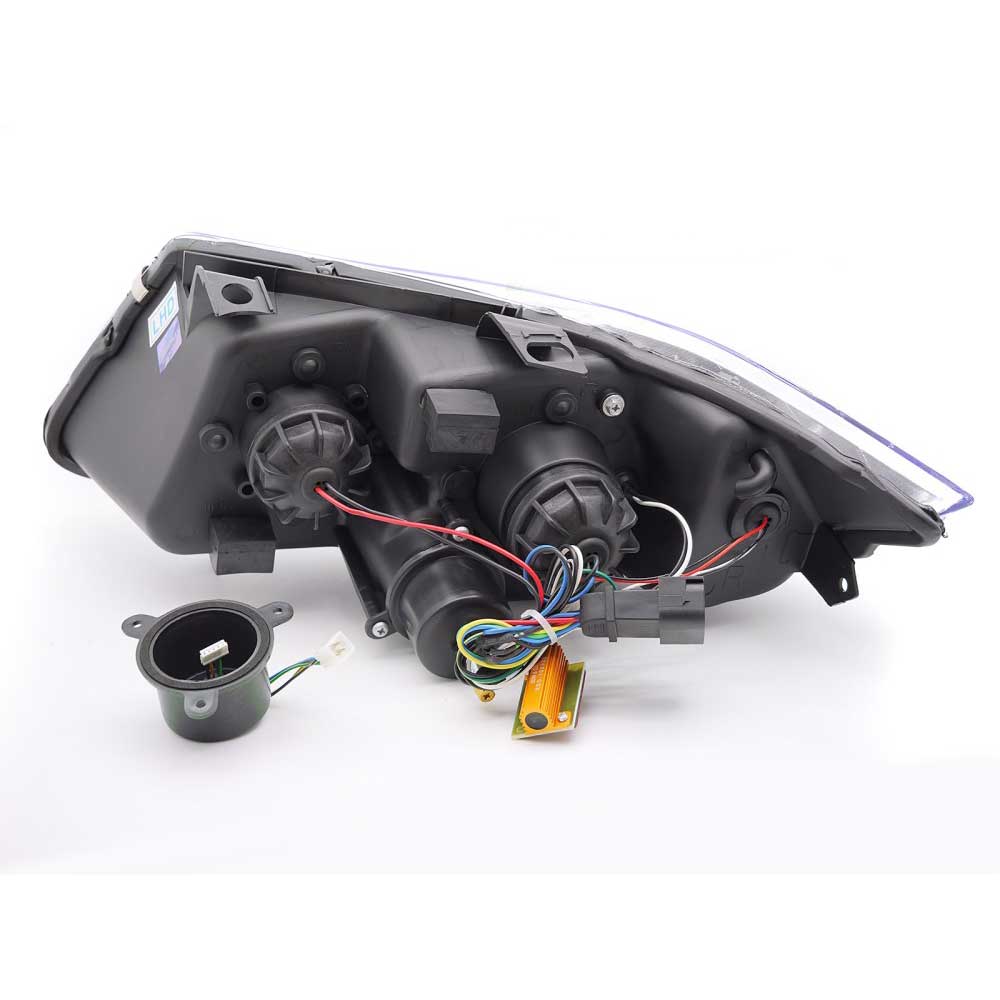 LED Angel Eyes Scheinwerfer Set 3D schwarz für BMW E90/E91 03/2005-08/2008