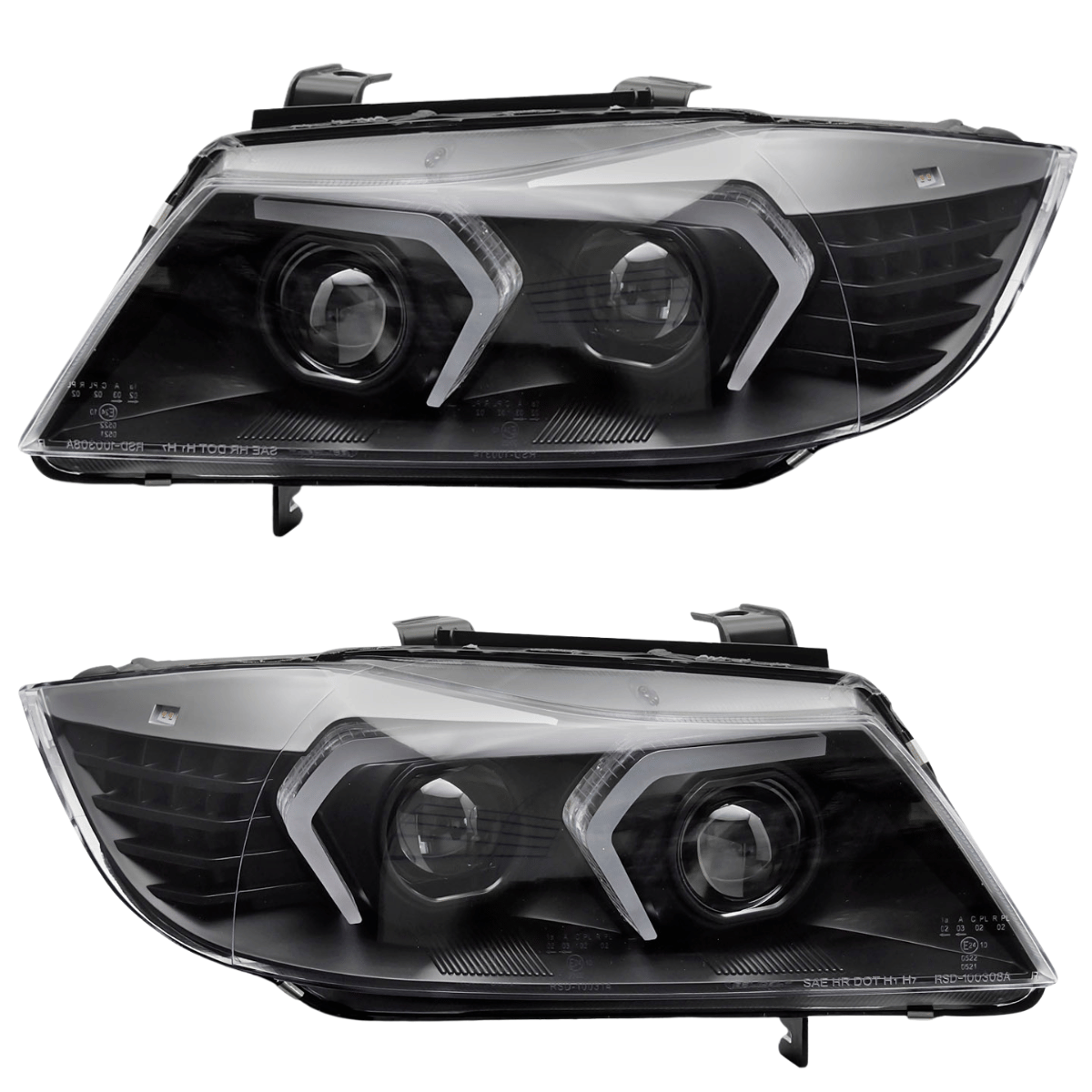 Voll LED Scheinwerfer Set Schwarz für BMW 3er E90 Limousine & E91 Touring 2005–2008
