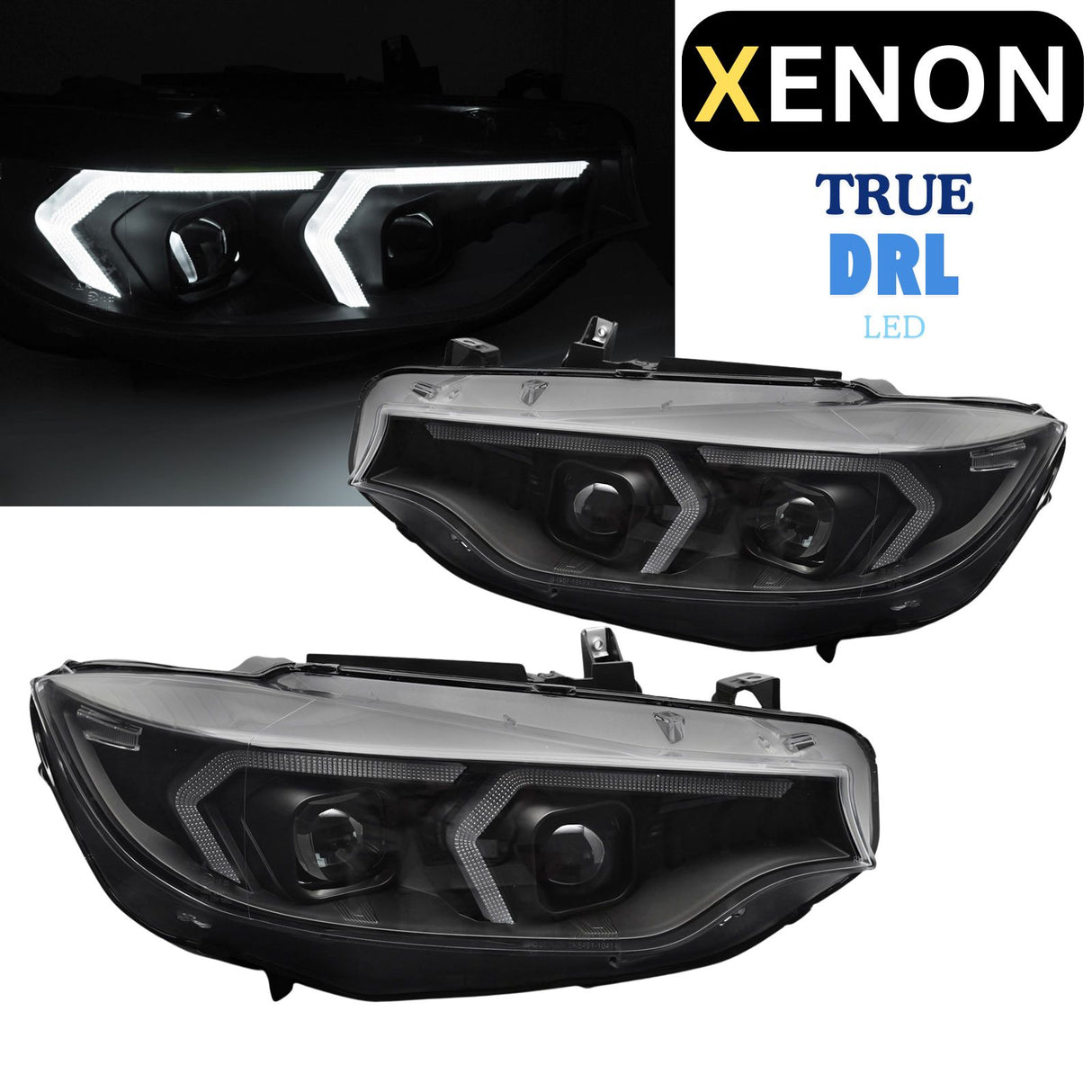 Xenon Scheinwerfer Set in schwarz für BMW 4er F32/F33 2013-2017 mit LED-DRL & Blinkern