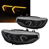 Xenon Scheinwerfer Set in schwarz für BMW 4er F32/F33 2013-2017 mit LED-DRL & Blinkern