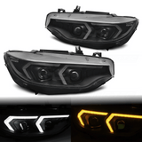 Scheinwerfer mit LED Tagfahrlicht und Blinker, schwarz, Tuning Scheinwerfer für BMW E92 E93