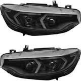 LED Scheinwerfer schwarz mit Tagfahrlicht-Optik für BMW 4er F32 F33 F36