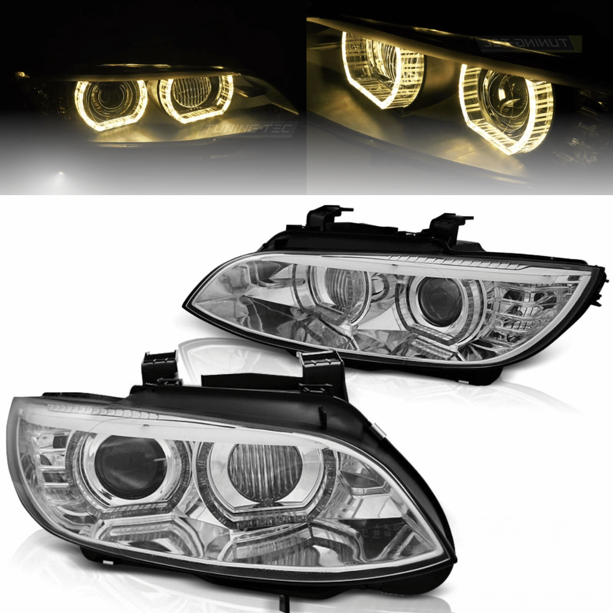 3D Angel Eyes Xenon Scheinwerfer Set für BMW 3er E92 Coupé 06–10 & E93 Cabrio 07–10