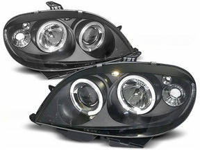 Angel Eyes Scheinwerfer Set schwarz für Citroen SAXO 1999-2003, LED Standlichtringe