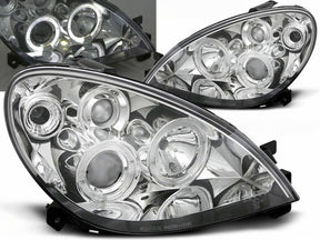 Angel Eyes Scheinwerfer Set chrom für Citroen XSARA 09.2000-10.2004, Tuning Scheinwerfer mit Ringen