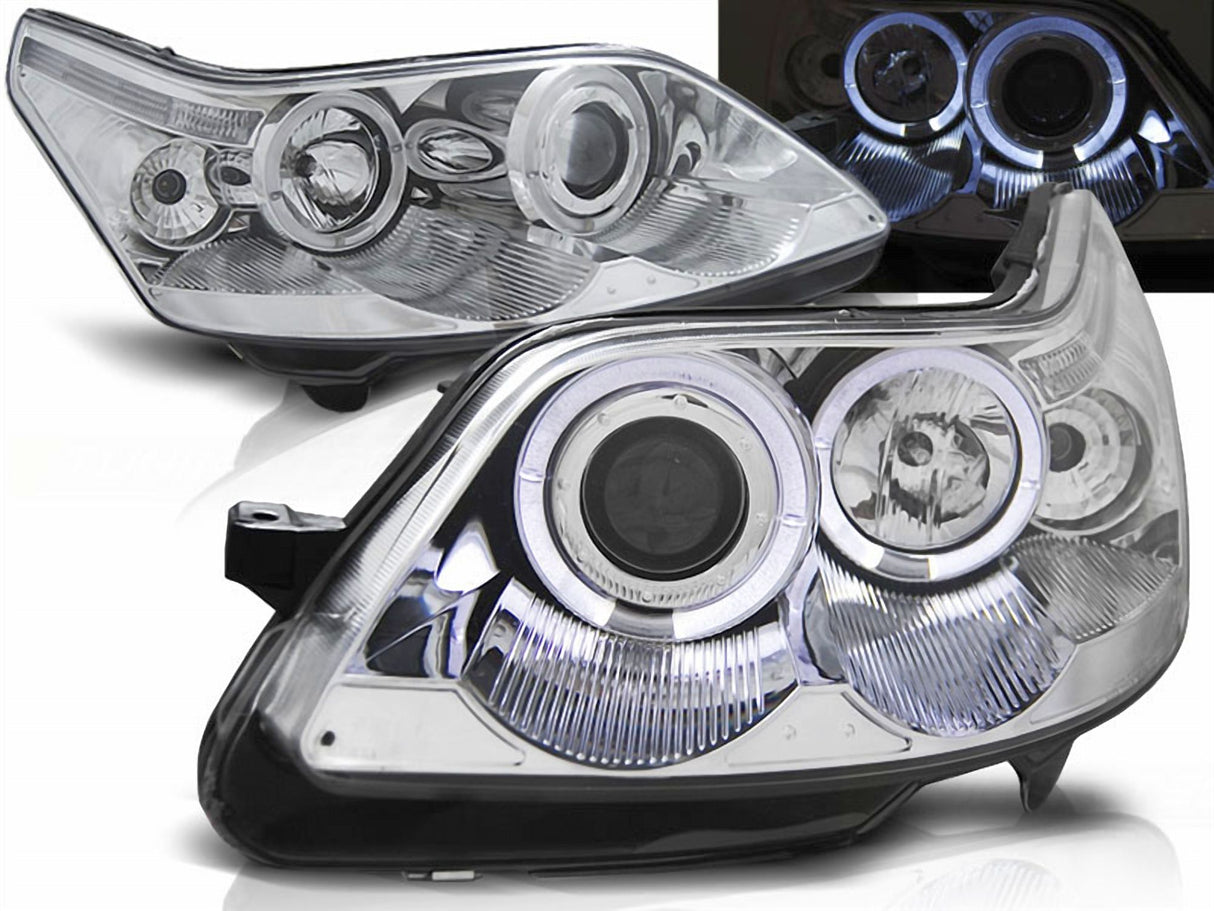 Scheinwerfer Set Für Citroen C4 2004-2007 Angel Eyes chrom