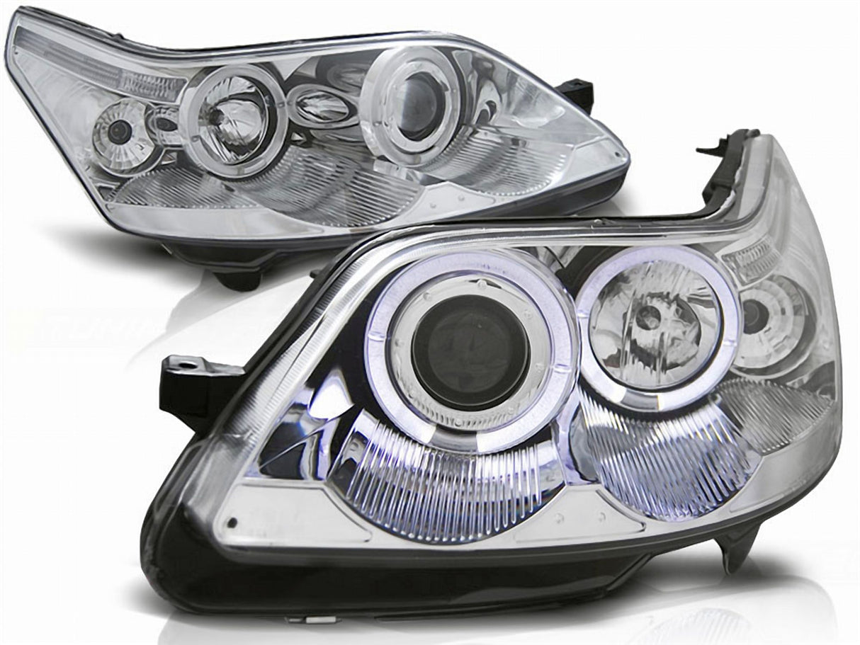 Scheinwerfer Set Für Citroen C4 2004-2007 Angel Eyes chrom