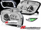 LED Light Tube Scheinwerfer in chrom für Dacia Duster 04.2010-14