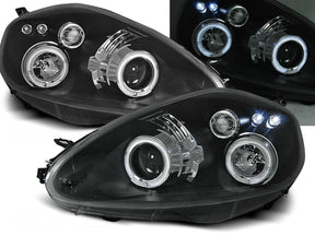 Scheinwerfer für Fiat G. Punto 2005-2008-_Angel Eyes_schwarz - CR Tuning