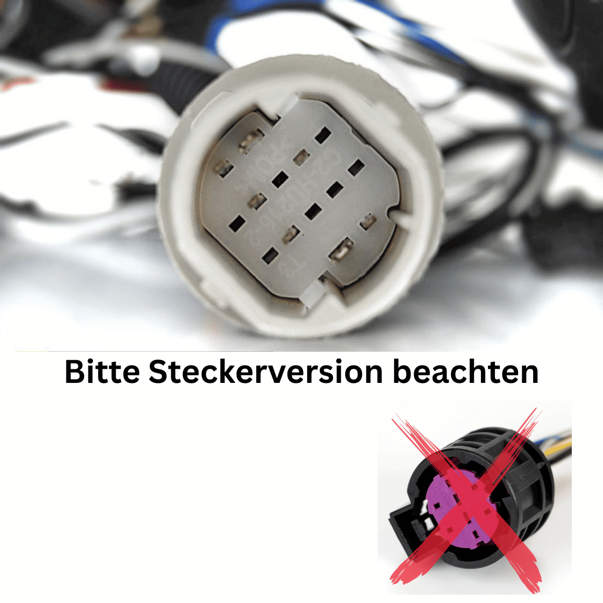Steckeranschluss für CR-Tuning LED-Scheinwerfer und Rückleuchten, beachten Sie die Version