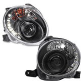 CR-Tuning LED Scheinwerfer für Fiat 500 mit Tagfahrlicht und schwarzem Einsatz
