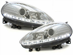 LED Tagfahrlicht Scheinwerfer chrom Fiat Grande Punto Facelift 10.09-12
