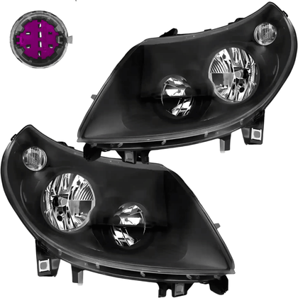 Schwarze Scheinwerfer Set für Fiat Ducato Citroen Jumper Peugeot Boxer 2010-2014