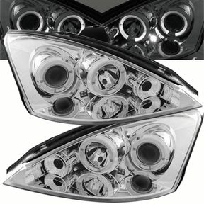 LED Angel Eyes Scheinwerfer Set in chrom für Ford Focus 10.1998-10.2001 - CR Tuning