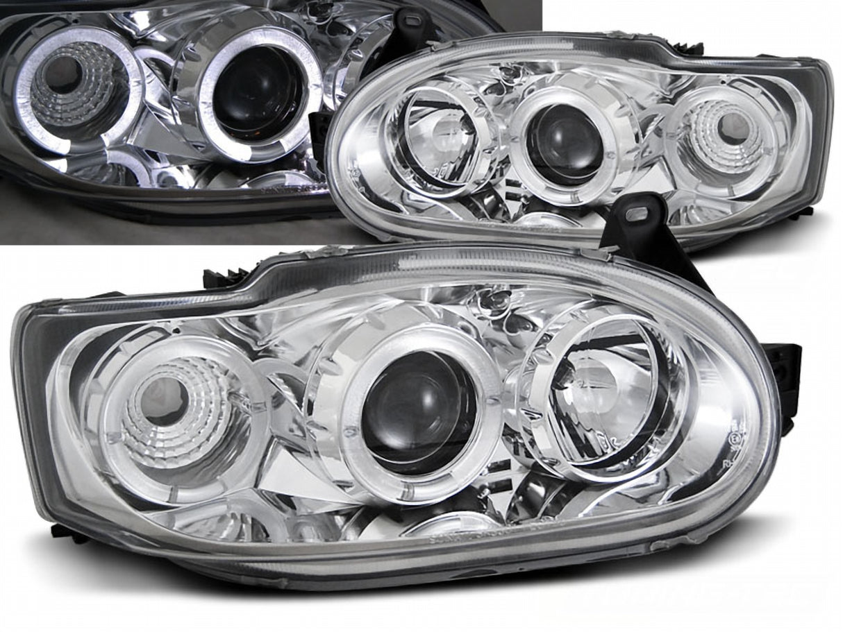 Angel Eyes Scheinwerfer für Ford Escort MK7 Feb. 1995 - 2000 chrom