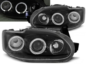 Angel Eyes Scheinwerfer schwarz Ford Escort MK7 1995-2000, Tuning Scheinwerfer mit Ringen