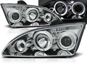 Chrom Angel Eyes Scheinwerfer Set für Ford Focus II 09.04-01.08 mit Ringen