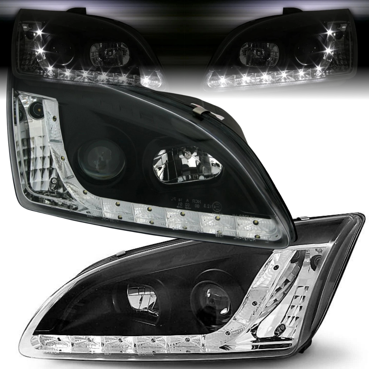 LED Scheinwerfer Set in schwarz für Ford Focus C307 09.2004-01.2008-