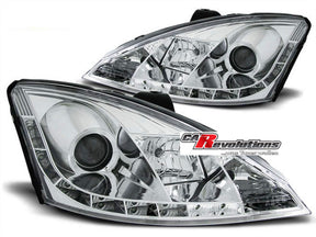 Chrom LED Scheinwerfer Set für Ford Focus 1 1998-2001, Tuning Scheinwerfer