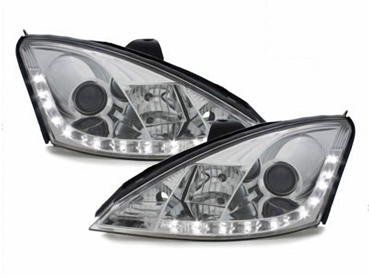 Led Scheinwerfer Set in chrom für Ford Focus C170 10.1998-10.01