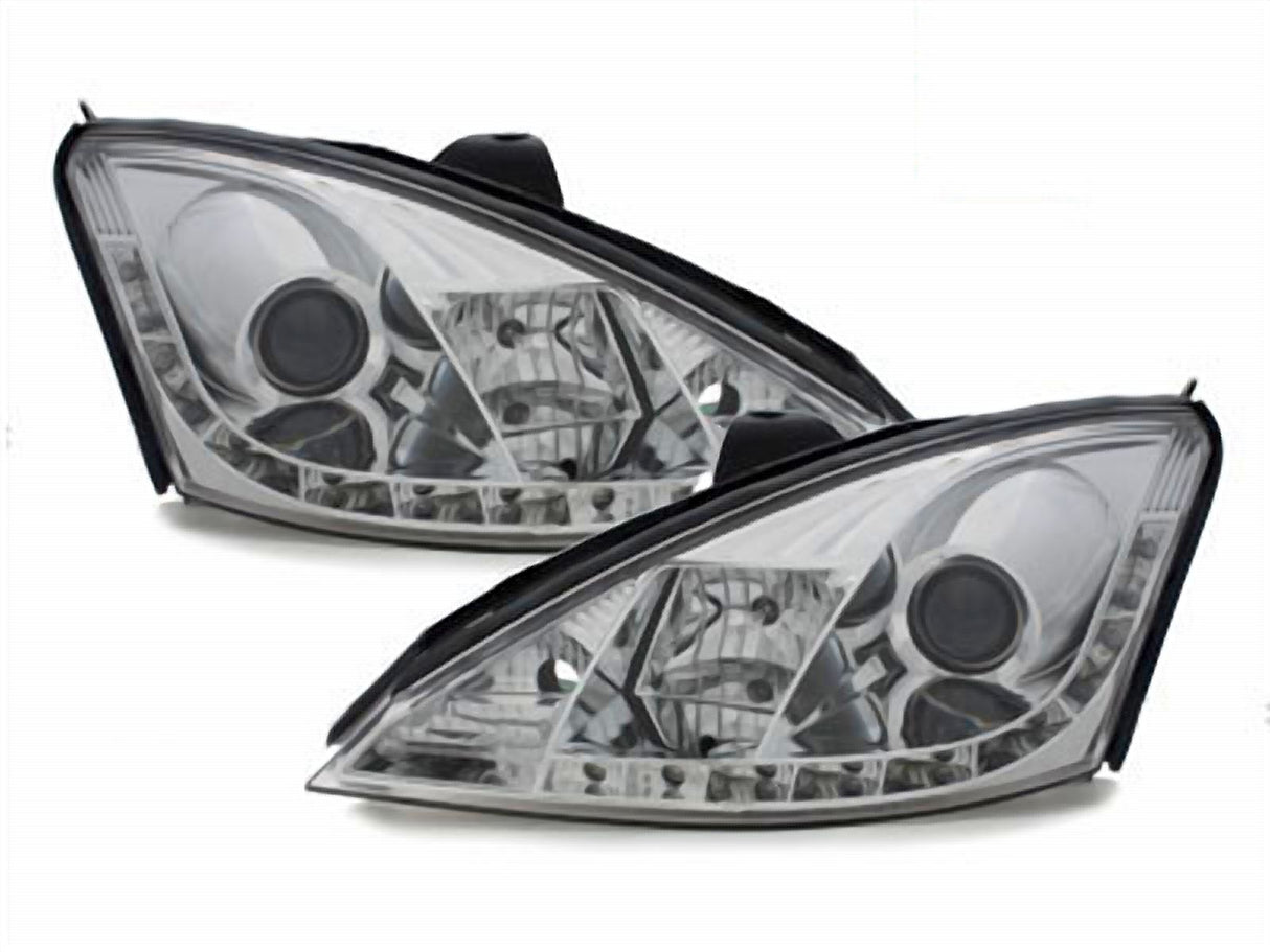 Led Scheinwerfer Set in chrom für Ford Focus C170 10.1998-10.01